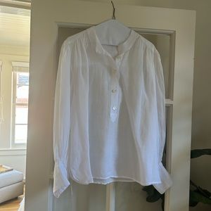 Bright White Linen Blouse worn twice. Perfect condition.  Size XL also 14/16